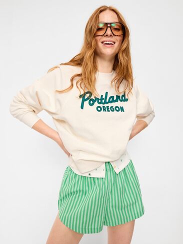 Old Navy Oversized Raglan Sweatshirt - Sea Salt in Kuwait