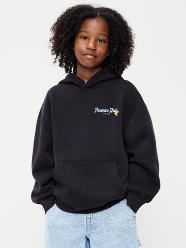 بلوفر هودي بغطاء للرأس بشعار كبير الحجم من الصوف المفضل من Old Navy للأولاد - بلاك جاك (Match The Fam!) in Kuwait
