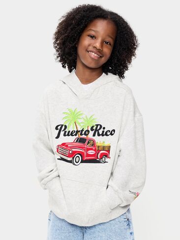بلوفر هودي بغطاء للرأس بشعار كبير الحجم من الصوف المفضل من Old Navy للأولاد - رمادي منقط (Match The Fam!) in Kuwait