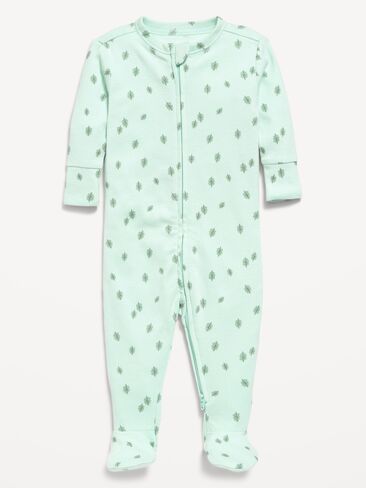 Old Navy 2-Way-Zip Sleep & Play Footed One-Piece for Baby - Green Leaf in Kuwait