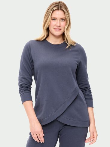 Old Navy Maternity Fleece Crossover Nursing Tunic Hoodie Sweatshirt - Volcanic Glass in Kuwait