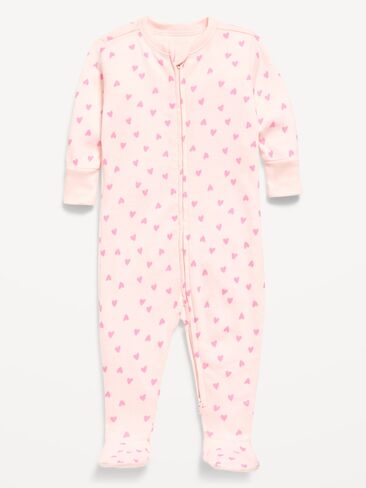 Old Navy 2-Way-Zip Sleep & Play Footed One-Piece for Baby - Hearts in Kuwait