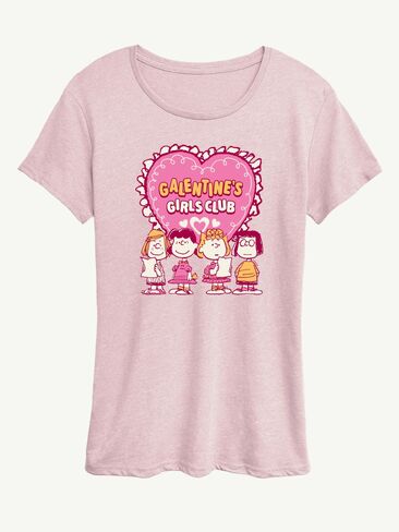 Old Navy Peanuts Galentines Girls Club Short Sleeve Graphic T-Shirt - Heather Pink in Kuwait