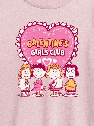 Old Navy Peanuts Galentines Girls Club Short Sleeve Graphic T-Shirt - Heather Pink in Kuwait