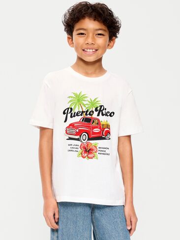 Old Navy Short-Sleeve Logo-Graphic T-Shirt for Boys - Bright White ((Match The Fam!) in Kuwait