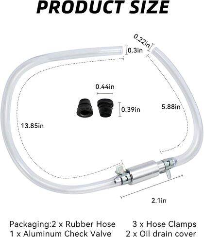Brake Bleeder Hose,Practical Brake Bleed Hose Kit with One Way Check Valve & Clamp for Bleeding Repair,Universal Motorcycle and car Accessories Brake System Bleeding Tools (Bleeder Hose) in Saudi Arabia