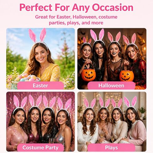 24 Pcs Bunny Ears Headband Rabbit Ears Headband Bulk Bunny Headband Stuff Rabbit Ear for Party Easter Gifts Women in Saudi Arabia