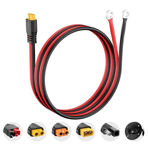 XT60 إلى O Ring Terminal Cable ، xt60 male to o حلقة العيينة الطرفية الموصل كبل 10AWG RC ESC الشاحن الجانبي لبطارية RC Lipo FPV Racing Drone (XT60 Male ، 5ft ، 10AWG) in Kuwait