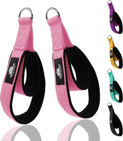 زوج واحد من أشرطة البيلاتيس ذات الحلقة المزدوجة لمقبض أشرطة اللياقة البدنية على شكل حرف D، ملحقات تمارين اليوغا للتمرين المنزلي في صالة الألعاب الرياضية in Kuwait