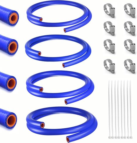 5FT 1/4'' 5/16'' 3/8'' 5/8'' 4 مجموعات من خرطوم سخان السيليكون خط فراغ المبرد المبرد، معزز بطبقة مزدوجة عالية من النسيج المقوى بدرجة حرارة الأنابيب المعززة 232 رطل لكل بوصة مربعة in Kuwait