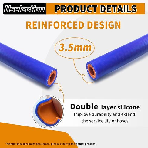 5FT 1/4'' 5/16'' 3/8'' 5/8'' 4 مجموعات من خرطوم سخان السيليكون خط فراغ المبرد المبرد، معزز بطبقة مزدوجة عالية من النسيج المقوى بدرجة حرارة الأنابيب المعززة 232 رطل لكل بوصة مربعة in Kuwait