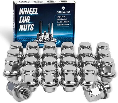 20 pcs chrome end end end Style M12x1.5 Lug Lug Nuts with Gasher Lug Nuts متوافقة مع Corolla Camry Tacoma Lexus Gasher 13/16 "(21mm) Hex in Saudi Arabia