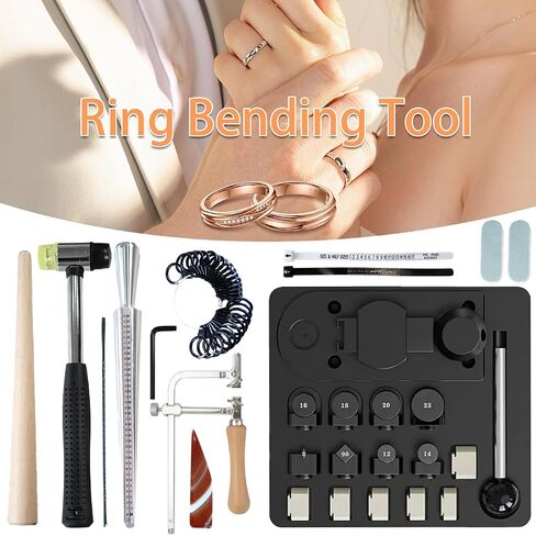 IvySync Spoon Ring Bending Tool Kit,Multi-Functional Ring Bending Machine with Sizer Measuring Tool and Nylon Dies Making Tool,Jewelry Making Measuring Tool Set for Soft Metals in Saudi Arabia