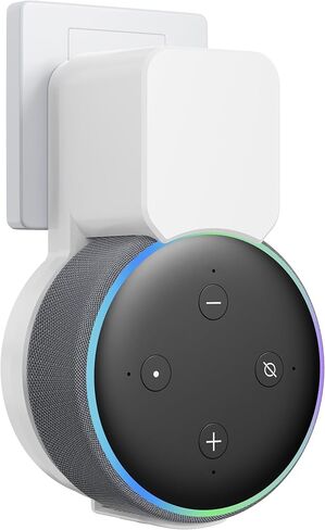 حامل جداري Echo Dot للجيل الثالث، ملحقات موفرة للمساحة، مكبرات صوت منزلية ذكية، ملحقات ذكية Echo Dot (الجيل الثالث) مع إدارة كابلات مدمجة بدون أسلاك فوضوية - أبيض in Kuwait