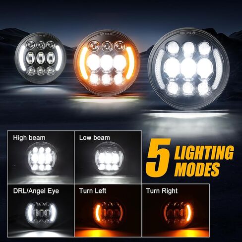 مصباح أمامي LED مقاس 5-3/4 بوصة من SUPAREE مقاس 5.75 بوصة لسيارة Dyna Street Bob Super Wide Glide Low Rider Night Rod Train Softail Deuce Sportster Iron 883 in Kuwait