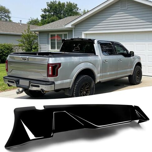 جناح سقف سبويلر خلفي STSEV01 متوافق مع Ford F150 F-150 2015-2020 لجميع الأسرّة والكابينة XL/XLT/Lariat/Raptor/Limited/Platinum، ملحقات خارجية للشفاه العلوية باللون الأسود اللامع in Kuwait
