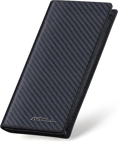 Vercoul Mens Lunder Checkt Long Bifold Wallets مع حظر RFID ، جيب الثدي طويل القامة محفظة للأمين للرجال مع فتحات البطاقات (أسود) in Kuwait