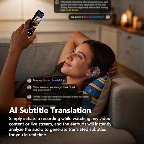 سماعات أذن ERAZER X15 PRO AI للترجمة في الوقت الحقيقي، سماعات أذن مترجمة 135 لغة، Audifonos Traductores Inglés Español، سماعات رأس 3 في 1 بلوتوث 5.4 مترجمة مع تطبيق لأعمال السفر in Kuwait
