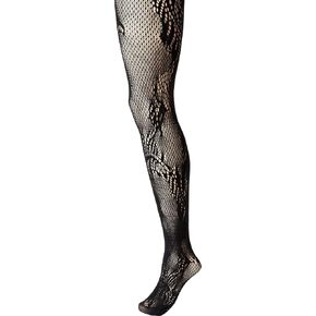 Natori Womens Feather Lace Net Tights Black SM One Size in Kuwait