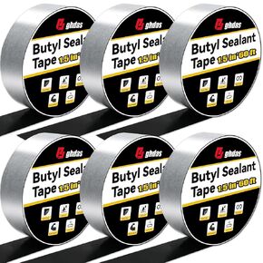 1 Pack Butyl Sealant Tape 2" X 90' - Double Sided - Black Vapor Barrier Butyl Tape for Wall of Crawl Space, Rv Windows, Deck Boat, Crawlspace (Waterproof, Weatherproof) in Saudi Arabia