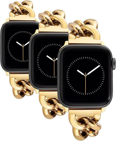 سوار سلسلة أزياء Anne Klein لساعة Apple، آمن، قابل للتعديل، سوار بديل لساعة Apple، يناسب معظم المعصم in Kuwait