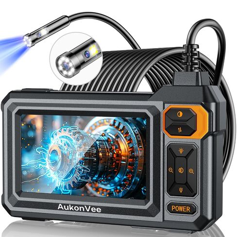 كاميرا تفتيش Borescope من المنظار مع الضوء ، 4.3 "IPS 1920p HD كاميرا ، 7.9 مم IP67 مقاوم للماء مع 8 LED قابلة للتعديل ، كابل الأفعى شبه المقصود 16.4 قدم لمجاري الصرف الصحي ، محرك السيارات ، الأنابيب ، HVAC in Kuwait