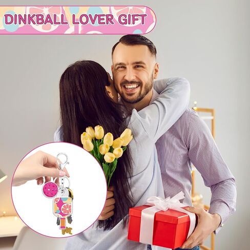 هدايا سلسلة مفاتيح Pickleball للنساء، 12 قطعة من ديكورات حفلات Dinkball للاعبين، سلسلة مفاتيح أكريليك جمالية هدية بالجملة لمحبي الرياضة in Kuwait