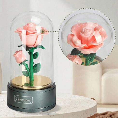 صندوق موسيقي من Sweet Time Beauty and The Beast Rose، وردة حمراء مضيئة في قبة زجاجية، هدية صندوق موسيقى لصديقتك والزوجة والأم وعيد الحب وعيد الأم وعيد الميلاد in Kuwait