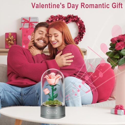 صندوق موسيقي من Sweet Time Beauty and The Beast Rose، وردة حمراء مضيئة في قبة زجاجية، هدية صندوق موسيقى لصديقتك والزوجة والأم وعيد الحب وعيد الأم وعيد الميلاد in Kuwait