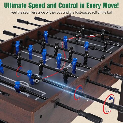 Foosball Table 48in, Competition-Sized Game Table for Home & Game Room – Includes 2 Balls & 2 Cup Holders – Classic Indoor Soccer Game in Saudi Arabia