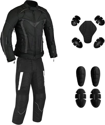 Men’s CE Armoured Waterproof Motorcycle Suit (Jacket & Pants) with Touchscreen Leather Riding Gloves in Saudi Arabia