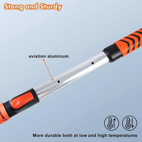 E-SDS 60" Snow Broom Ice Scraper Bendable Snow Remover for Cars with 12.2" Foam Head, Extendable Snow Brush for Car, Truck and SUV (Orange and Black) in Kuwait