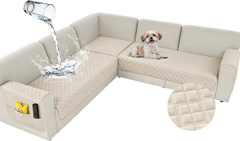 Arfntevss Waterproof Corner Sectional Couch Covers for Dogs Pet L Shape Sofa Cover Washable Velvet Large Couch Cushion Protector for Sectional Sofa Non Slip U Shaped Slipcovers (Light Gray, Large) in Saudi Arabia
