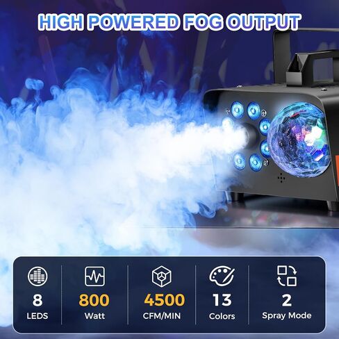 آلة الدخان ، آلة الضباب مع أضواء الكرة الديسكو ، 600 واط و 3000CFM مع 13 تأثير مصابيح LED ملونة ، والتحكم اللاسلكي عن بعد ، مناسبة للداخلية ، حفلات الزفاف ، الحفلات ، الهالوين ، ودي جي مرحلة in Kuwait