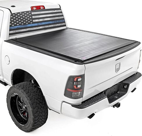 Rough Country Roll-Up Tonneau Cover for RAM 1500 (2009-2018) و 2500 (2010-2024)-غطاء سرير شاحنة من الألومنيوم ، يناسب 6'4 "سرير in Kuwait