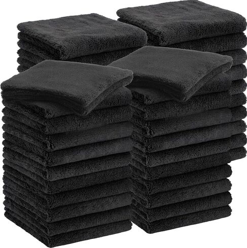 Shimeyao 30 Pcs 16 x 16 Inch Edgeless Microfiber Plush Towels for Cars Detailing Drying Wash Polishing Absorbent Cleaning Cloths, 500 GSM(Blue, Gray, 30 Pcs) in Saudi Arabia