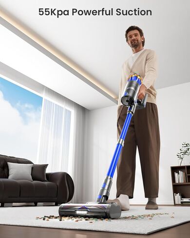 Cordless Vacuum Cleaner, Upgraded 580W 48KPA 65Mins Cordless Stick Vacuum Cleaner with Self-Standing and Touch Screen, Anti-tangle Wireless Vacumm, Vacuum Cleaners for Home/Pet Hair/Carpets/Floors in Kuwait