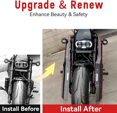 غطاء حماية من الصدمات مع ضوء لـ Sportster S 1250، غطاء حماية أمامي للوحة الجانبية الأمامية مزخرف لملحقات Harley Sportster S 1250 RH1250S 2021-2024 (أسود) in Kuwait