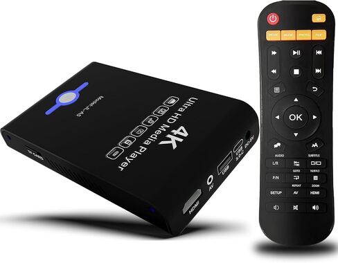 4K Ultra HD Media Player 2-in-1 HDD Lucks لمحركات أقراص USB وبطاقات microSD-يلعب لافتات رقمية ، H.265/HEVC H.264/AVC MP4 MKV ، إلخ. in Kuwait