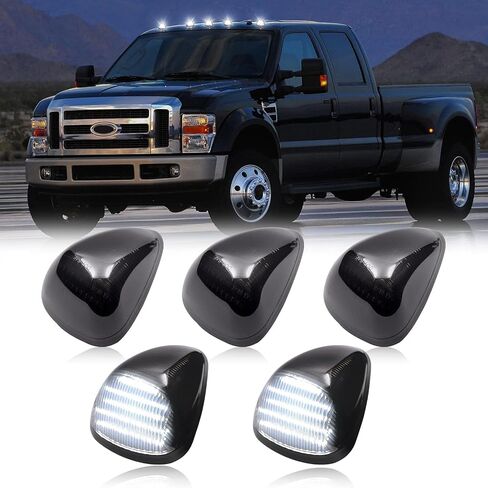 5 قطعة أضواء LED لسقف الكابينة بديلة لـ 1999-2016 F250 F350 F450 F550 شاحنة بيك اب فائقة التحمل باللون الأبيض العلوي للسقف مصباح إزالة علامة التشغيل in Kuwait
