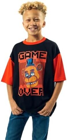 Five Nights at Freddy's Game Over Crew Neck Short Sleeve Boy's Colorblock T-Shirt in Saudi Arabia