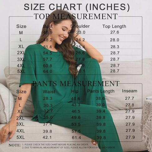 Netsmile Women's Pajamas Set 2 Piece Lounge Sets Short Sleeve Long Pants Ladies Pjs Comfy Loungewear Outfits with Pockets in Saudi Arabia