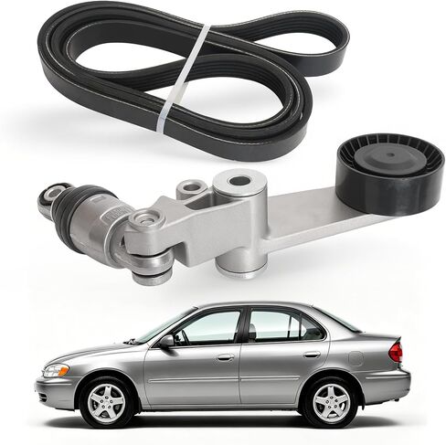 مجموعة شداد حزام السير السربنتين، لسيارة Chevy Prizm 1998-2002، لسيارة Toyota Celica 2003-2005، لسيارة Toyota Corolla Matrix 2003-2008، L4 1.8L، مجموعة مكونات محرك الحزام السربنتين # 38286 6PK1880 in Kuwait