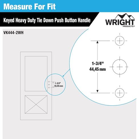 Wright Products - Heavy Duty Tie Down Keyed Push Button Door Latch for Screen and Storm Doors, White in Saudi Arabia