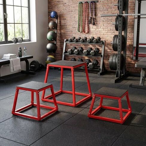 صندوق القفز المعدني plyometric ، 12/18/24/24/30 بوصة الصلب مربع بليو in Kuwait
