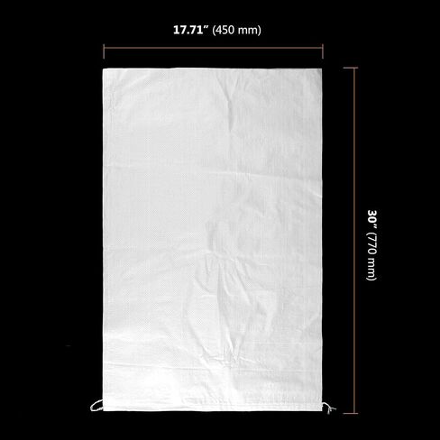 SEUNMUK 50 Pack 18 x 30 Inch Empty Sandbags, Empty White Woven Polypropylene Sand Bags, Heavy Duty Flood Protection Sand Bags with 20 M Ties for Flood Control, Storage in Kuwait