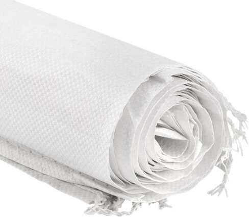 SEUNMUK 50 Pack 18 x 30 Inch Empty Sandbags, Empty White Woven Polypropylene Sand Bags, Heavy Duty Flood Protection Sand Bags with 20 M Ties for Flood Control, Storage in Kuwait