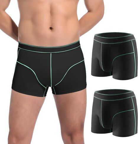 Carer Incontinence Underwear for Men Washable Mens Cotton Incontinence Boxer Briefs with Front 100ml Absorbent Bladder Leak Proof Underwear 2pk-L (Black,Gray) in Kuwait