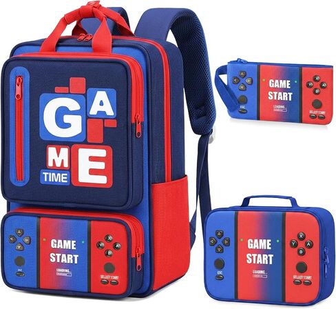 حقائب ظهر مدرسية للأولاد - حقيبة ظهر للأولاد من Gamer مع مقابض، حقيبة كتب متعددة الوظائف للأطفال والمراهقين في المدرسة الثانوية المتوسطة الابتدائية، حقيبة كتب مقاس 17 بوصة للسفر والاستخدام اليومي in Kuwait