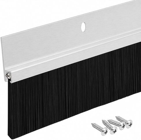 Aluminum & Brush Door Sweep | 36-Inch Length | Weatherproofing Solution for Gaps Up to 1 1/2" | Durable USA-Made Door Sweep Seal | Dust, Debris, and Draft Protection (36") in Saudi Arabia